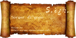 Sorger Ágnes névjegykártya